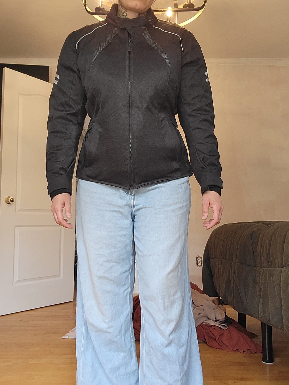 Women's Black Lightweight Zip Motorcycle Jacket